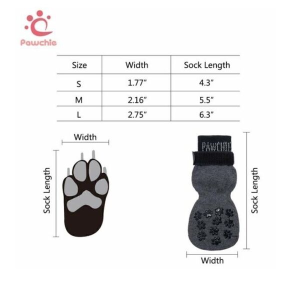 NWT PAWCHIE Dog Socks for Hardwood Floors Anti-Slip Traction Control Small - Picture 3 of 11